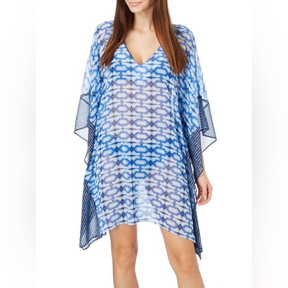 MICHAEL Michael Kors Other - MICHAEL Michael Kors Blue Artistic gradient pattern Cover Up